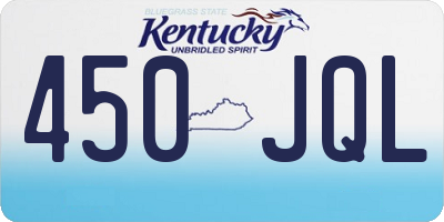 KY license plate 450JQL