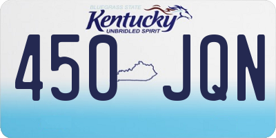 KY license plate 450JQN