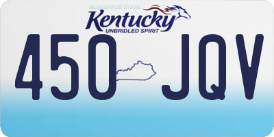 KY license plate 450JQV