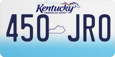 KY license plate 450JRO