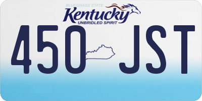 KY license plate 450JST