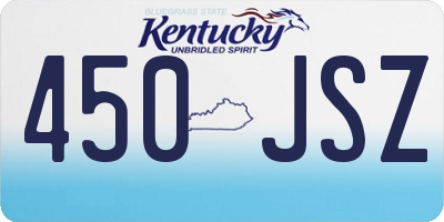 KY license plate 450JSZ