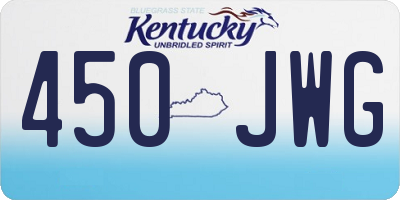 KY license plate 450JWG