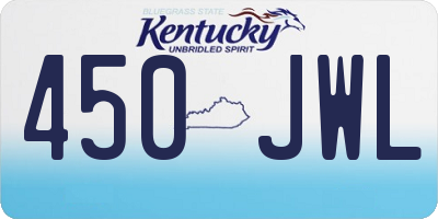 KY license plate 450JWL