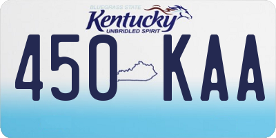 KY license plate 450KAA