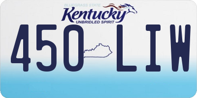 KY license plate 450LIW