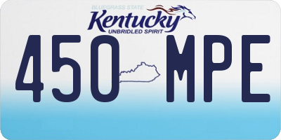 KY license plate 450MPE