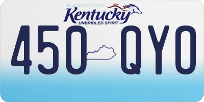 KY license plate 450QYO