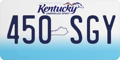 KY license plate 450SGY