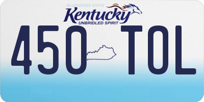 KY license plate 450TOL