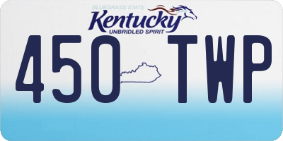 KY license plate 450TWP