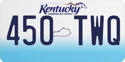 KY license plate 450TWQ