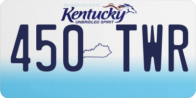 KY license plate 450TWR