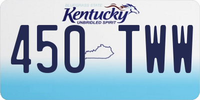 KY license plate 450TWW