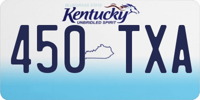 KY license plate 450TXA