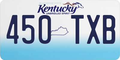KY license plate 450TXB