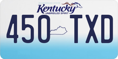 KY license plate 450TXD