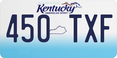 KY license plate 450TXF