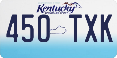 KY license plate 450TXK