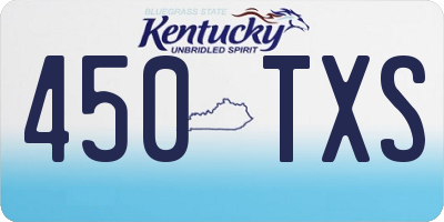 KY license plate 450TXS