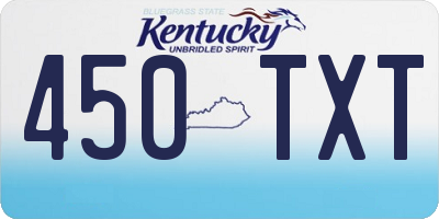 KY license plate 450TXT