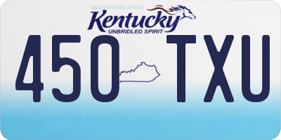 KY license plate 450TXU