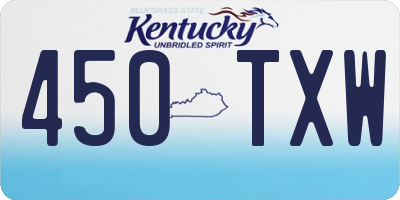 KY license plate 450TXW