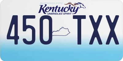 KY license plate 450TXX