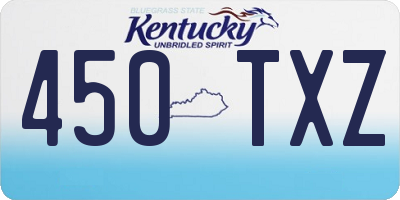 KY license plate 450TXZ