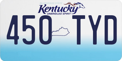 KY license plate 450TYD
