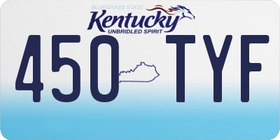 KY license plate 450TYF