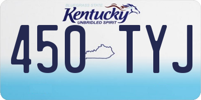 KY license plate 450TYJ