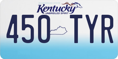 KY license plate 450TYR