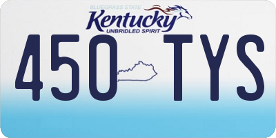 KY license plate 450TYS