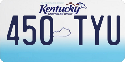 KY license plate 450TYU