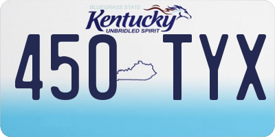 KY license plate 450TYX