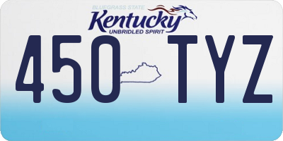 KY license plate 450TYZ