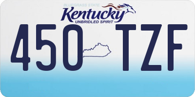 KY license plate 450TZF