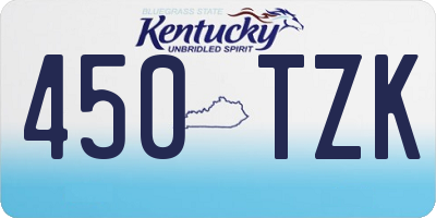 KY license plate 450TZK