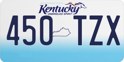 KY license plate 450TZX