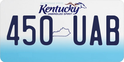 KY license plate 450UAB