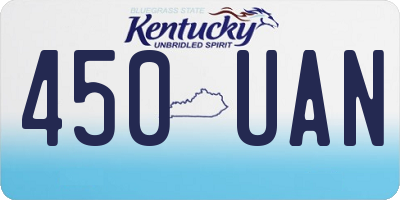 KY license plate 450UAN