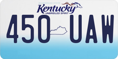 KY license plate 450UAW