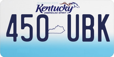 KY license plate 450UBK