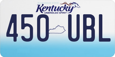 KY license plate 450UBL
