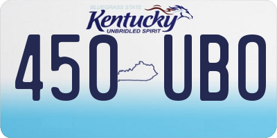 KY license plate 450UBO