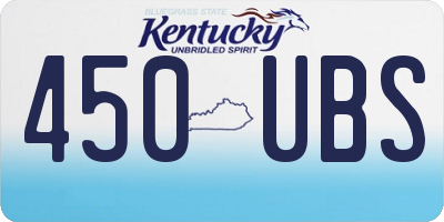KY license plate 450UBS