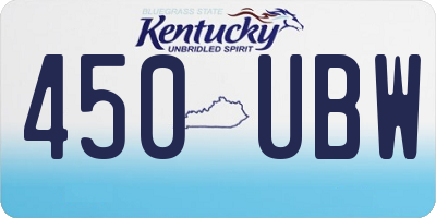 KY license plate 450UBW
