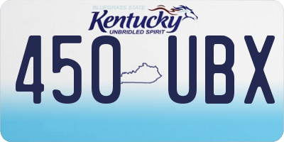 KY license plate 450UBX