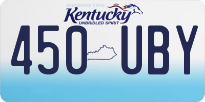 KY license plate 450UBY